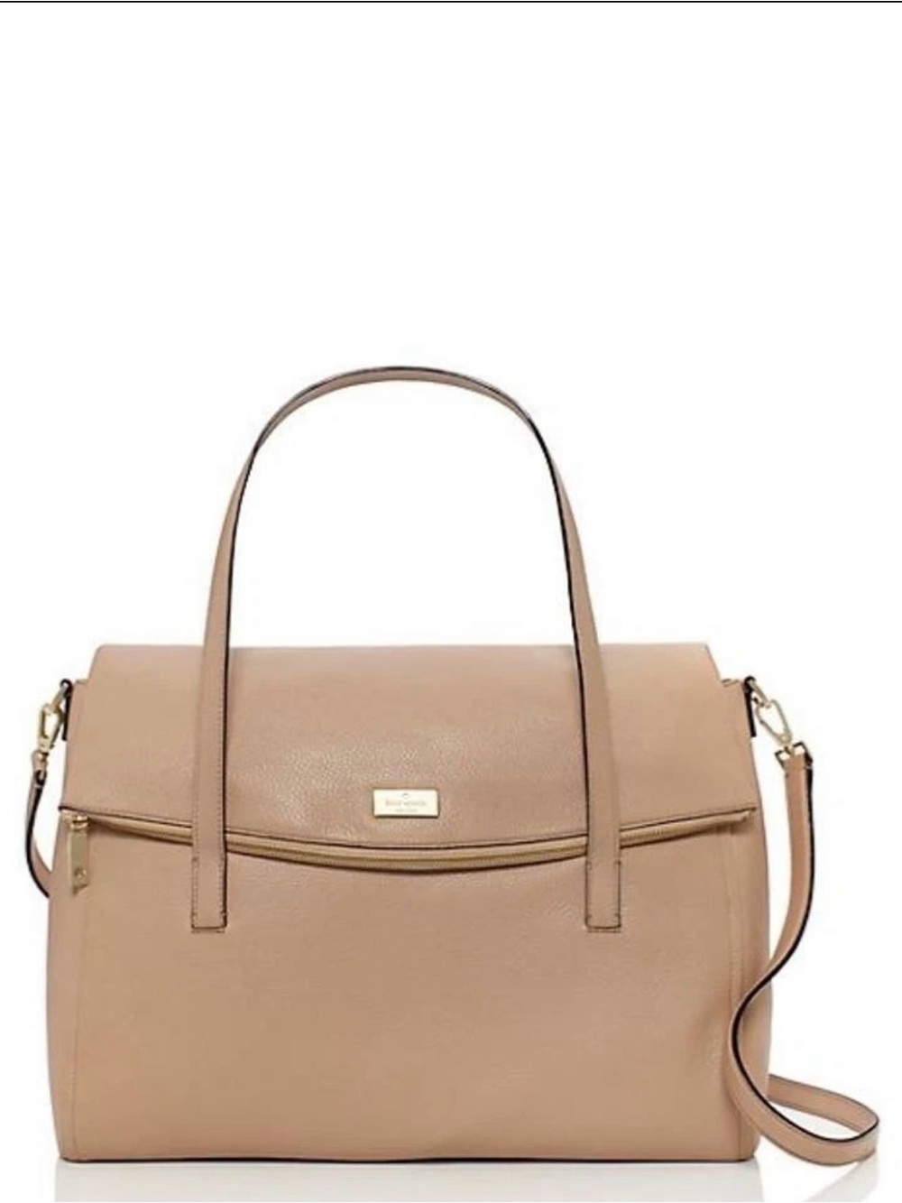 Kate Spade New York Highland Place Travel Leslie XL Leather Bag - Affrogato Tan